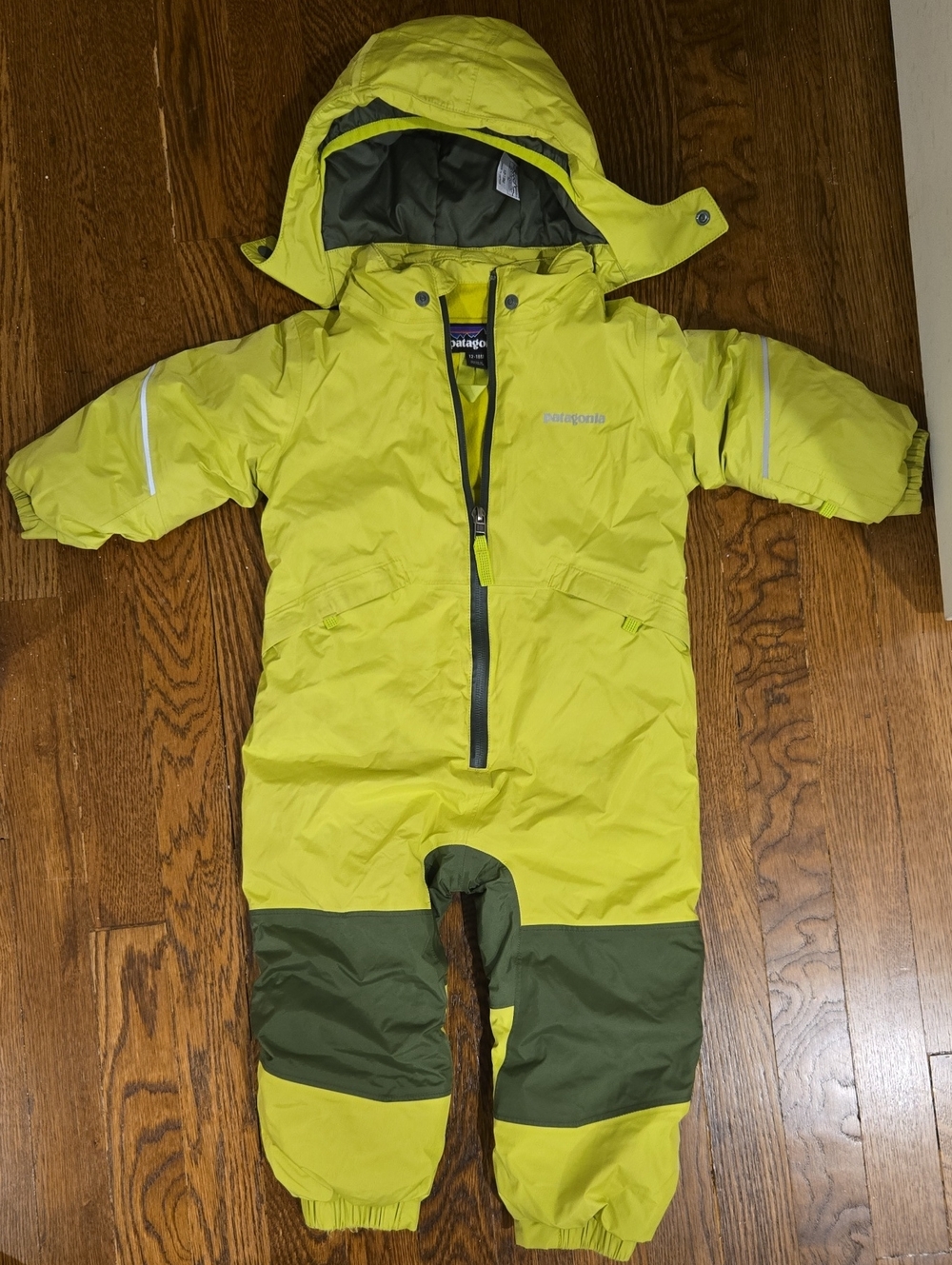 Patagonia Green Snow Pile One-Piece Snowsuit, 12-18mo